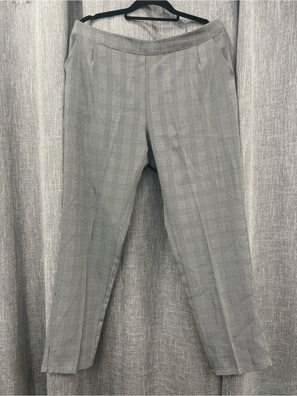 Source Unknown Gray Plaid Skinny Dress Pants